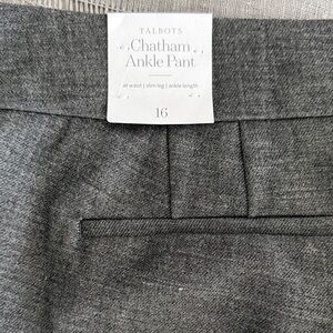 NWT Talbots Gray Chatham Ankle Pants